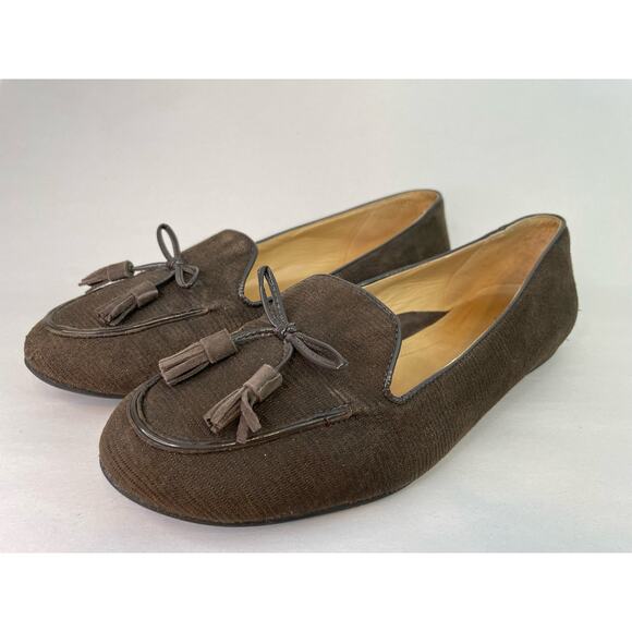 Nurture Loafers Size 10M Brown Leather Bow Tie Slip On Comfort Officecore - Picture 3 of 8